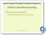 Defining Lean Manufacturing